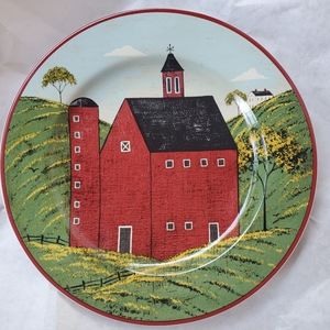 Vintage Warren Kimble 8" Plate - Country Life - Like NEW (Red Barn)